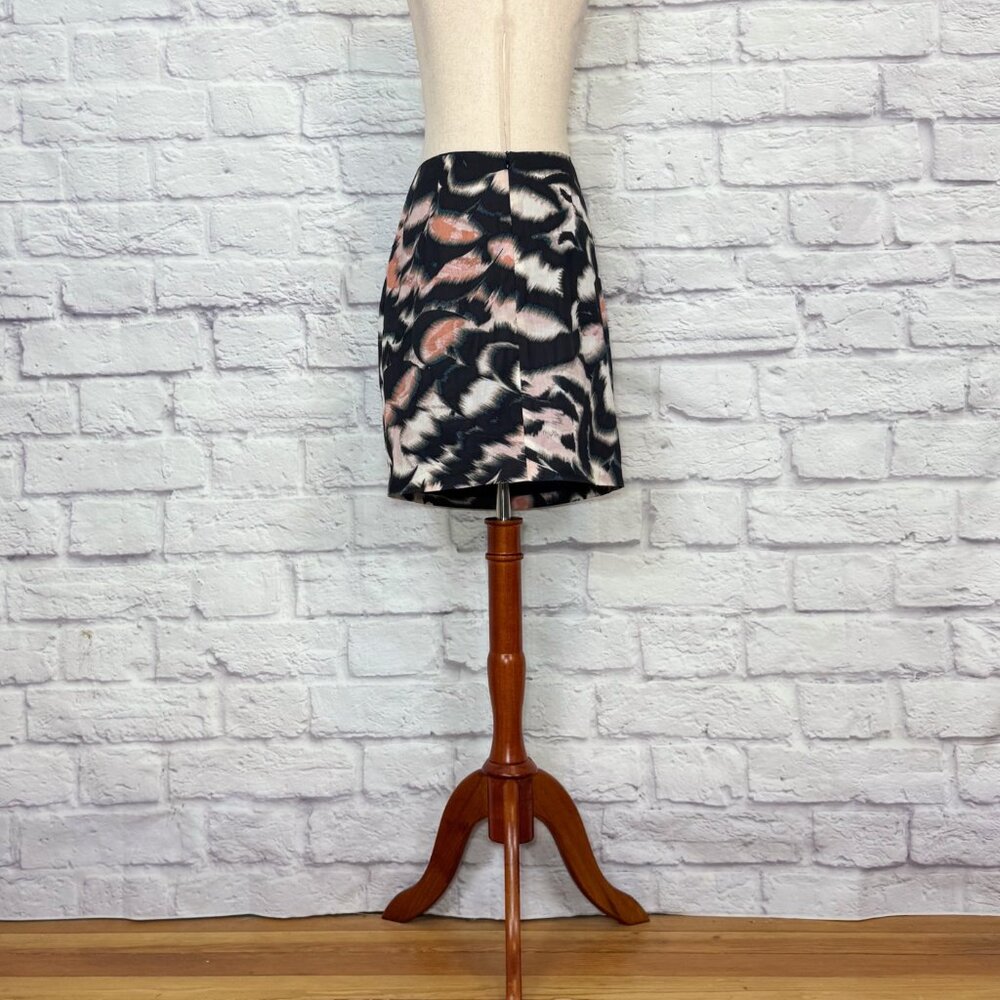 Jigsaw Black Cotton Brushstroke Print Mini Skirt - Picture 2 of 9